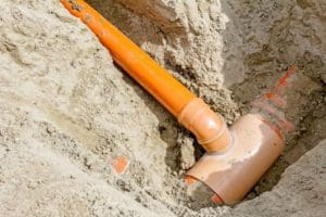 new under ground pipes for septic system