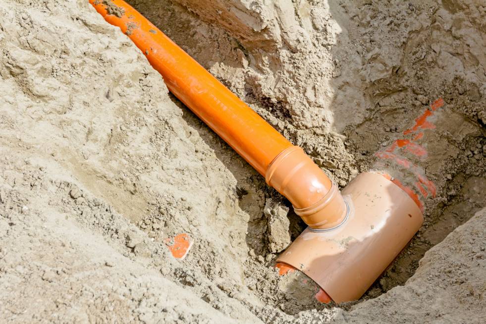 under-ground pipes Plumbing for septic system